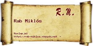 Rab Miklós névjegykártya
